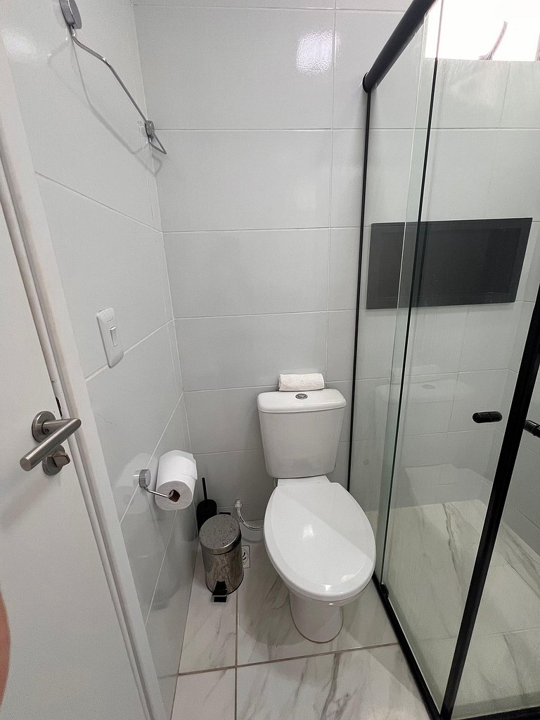 Flat completo poucos metros da praia