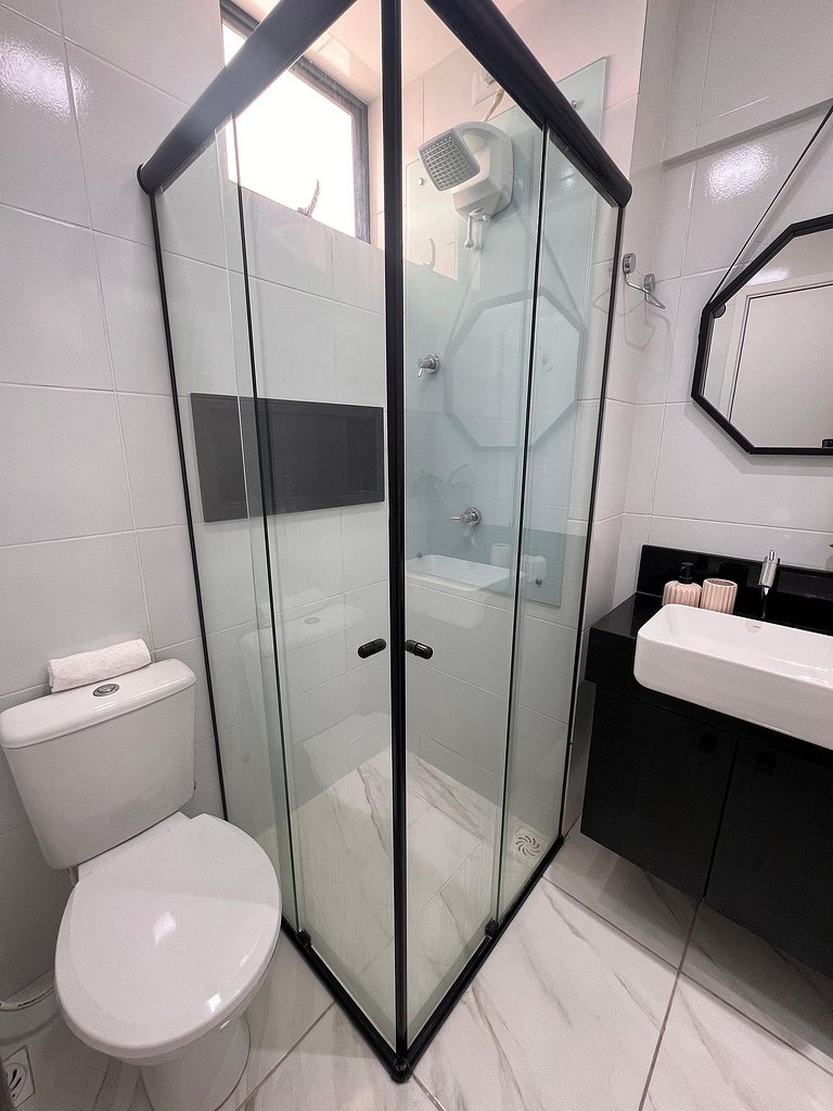 Flat completo poucos metros da praia
