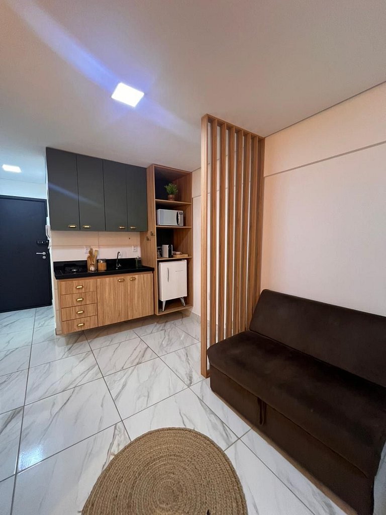 Flat completo poucos metros da praia