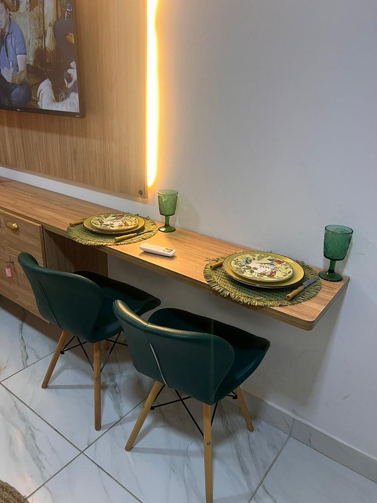 Flat completo poucos metros da praia
