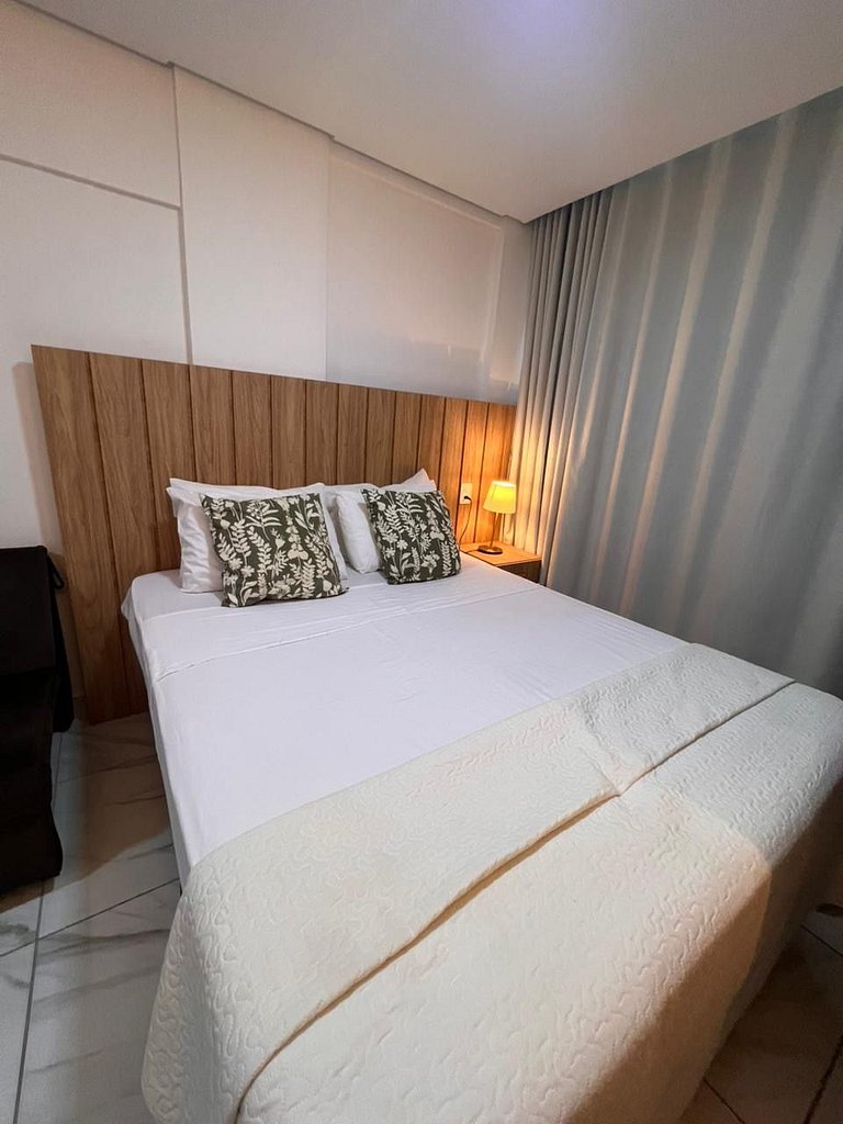 Flat completo poucos metros da praia