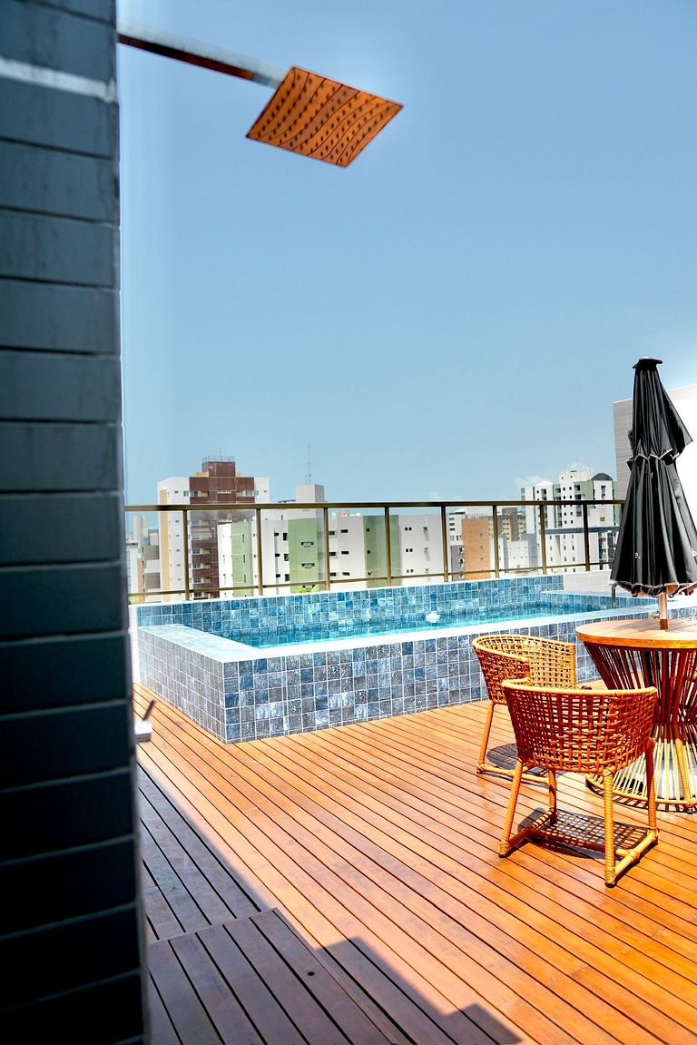 Flat completo poucos metros da praia