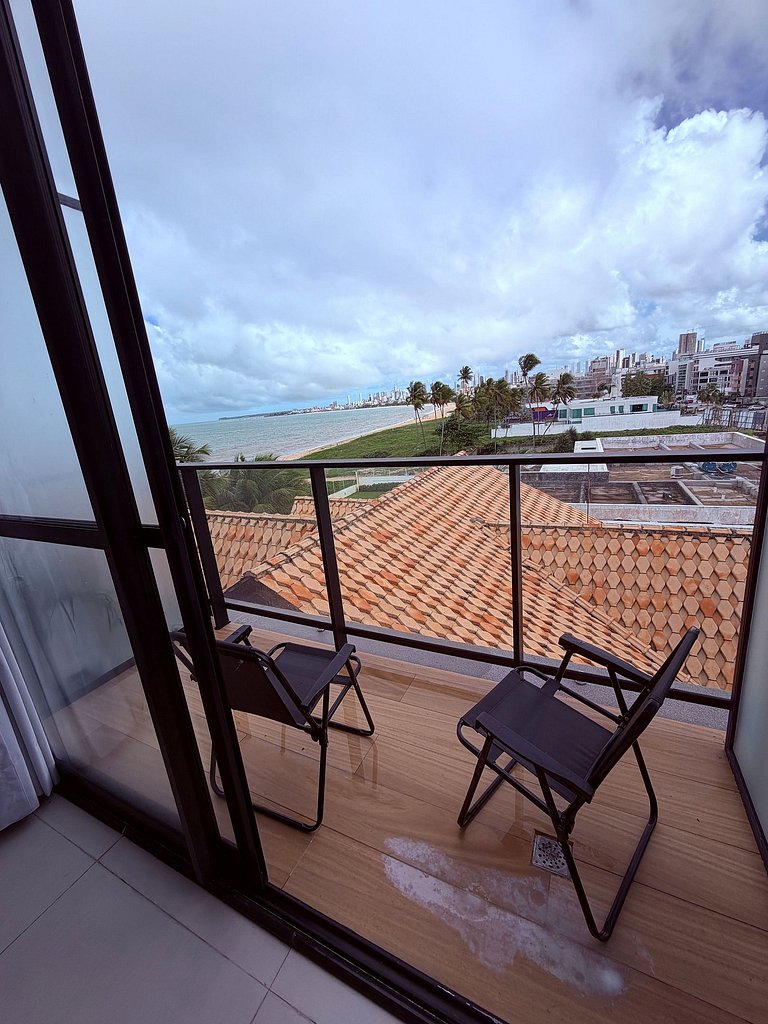 Flat Pé na Areia - Varanda Vista Mar - Piscina