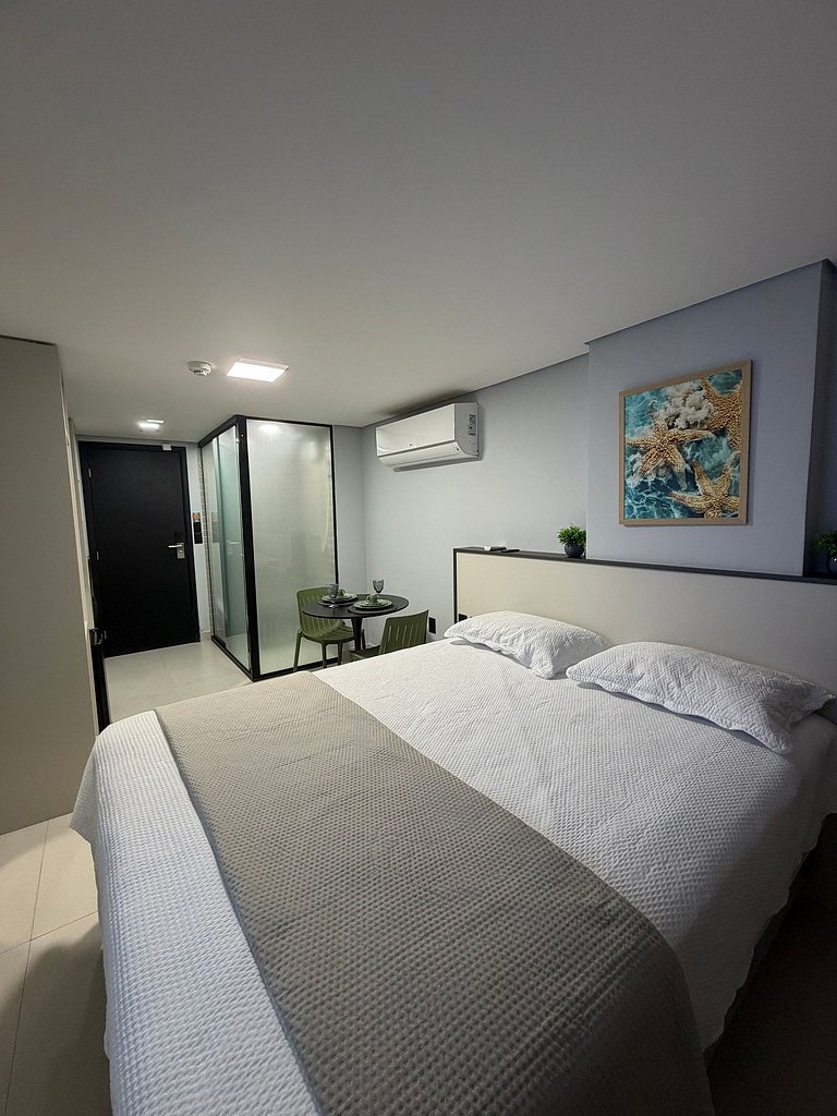 Flat Pé na Areia - Varanda Vista Mar - Piscina