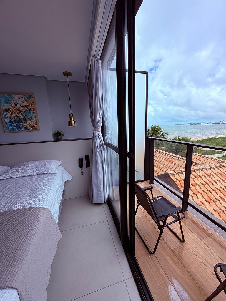 Flat Pé na Areia - Varanda Vista Mar - Piscina