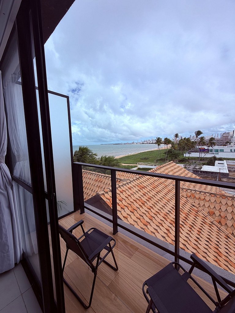 Flat Pé na Areia - Varanda Vista Mar - Piscina