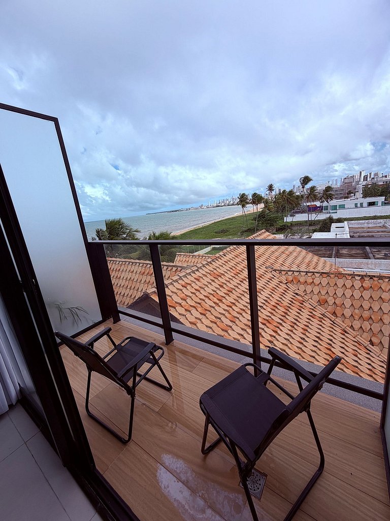 Flat Pé na Areia - Varanda Vista Mar - Piscina