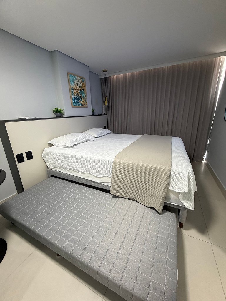 Flat Pé na Areia - Varanda Vista Mar - Piscina