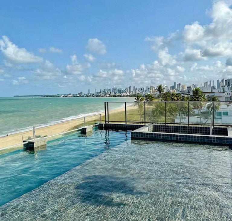 Flat Pé na Areia - Varanda Vista Mar - Piscina